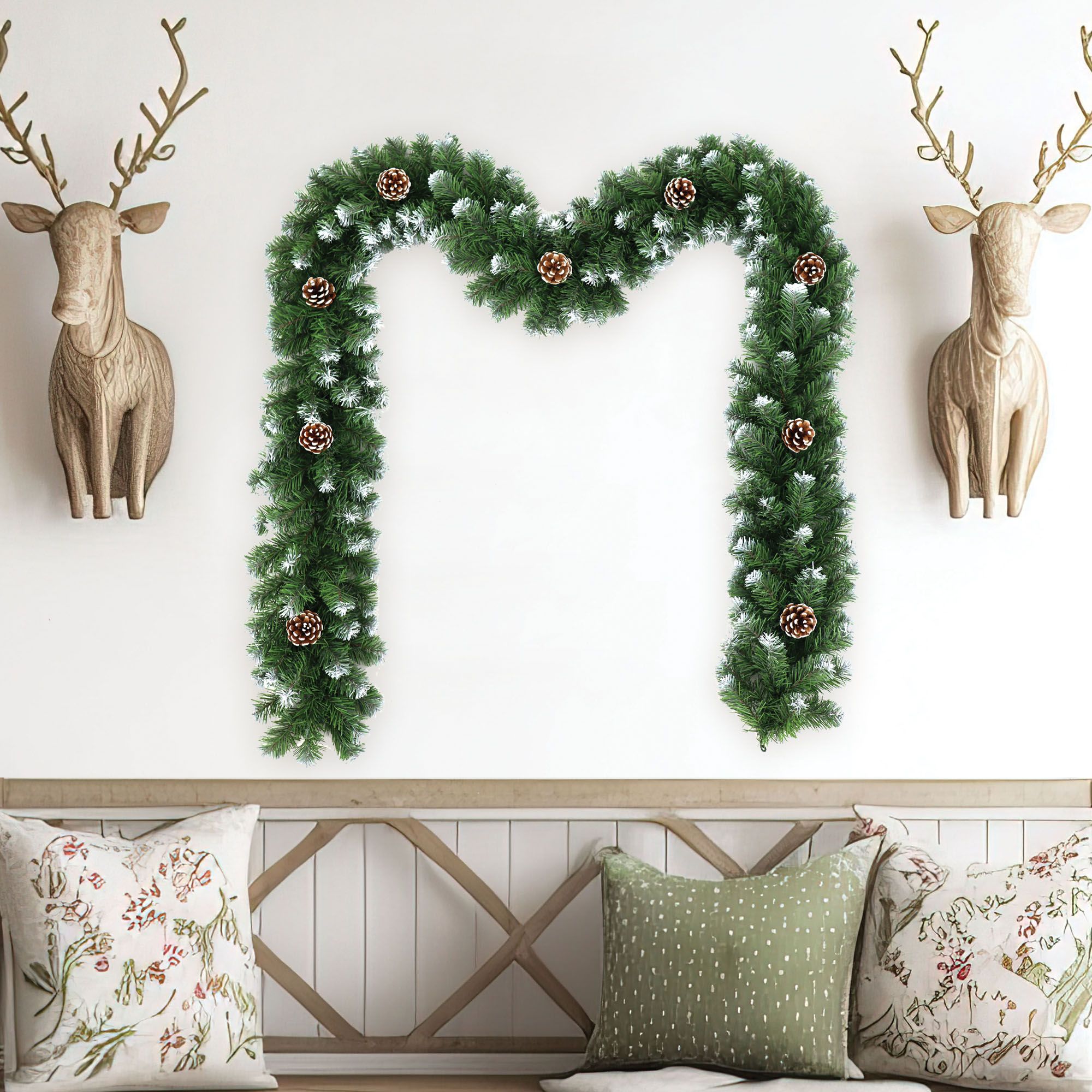 9ft Corbier Green Christmas garland DIY at B Q