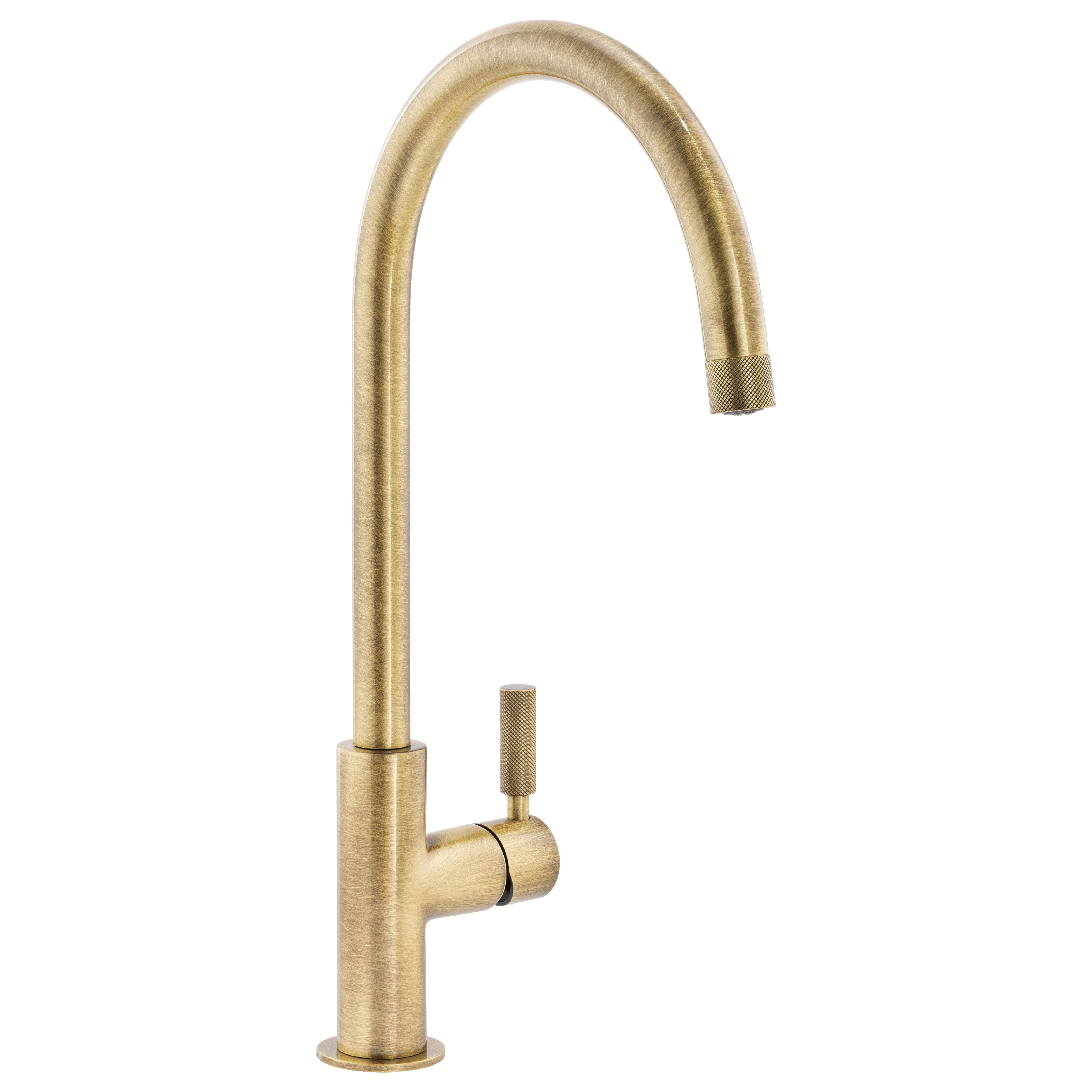Abode Knurle Antique brass effect Kitchen Side lever Tap