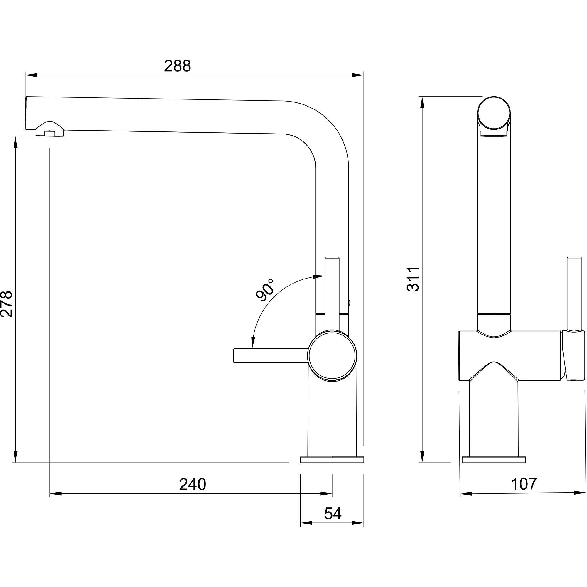 Abode Logik Brass effect Kitchen Side lever Tap