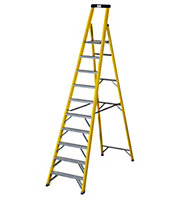 Abru 10 tread Fibreglass Step ladder, 3.17m