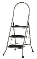 Abru 3 tread Steel Foldable Step stool (H)1.41m