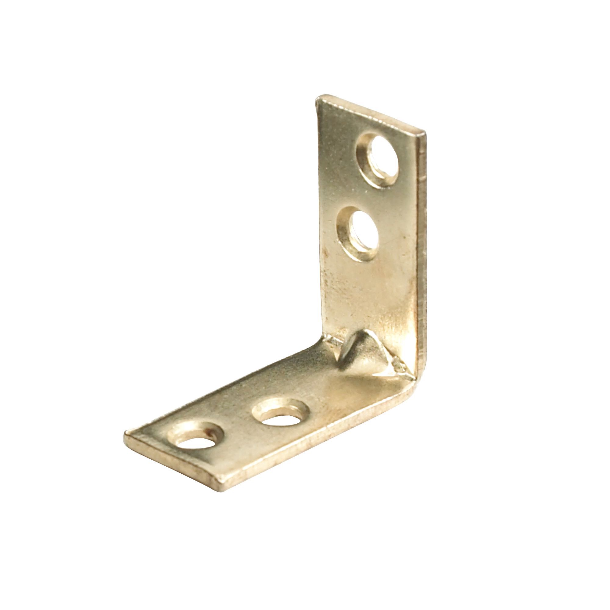 Abru Brass effect Powder-coated Steel Light duty Angle bracket (H)15mm (W)30mm (L)30mm