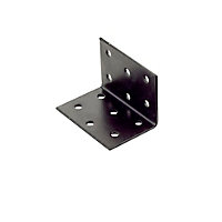 Abru Brown Powder-coated Steel Perforated Angle bracket (H)60mm (W)40mm (L)40mm
