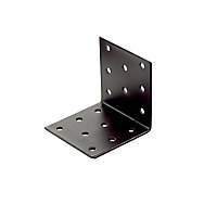 Abru Brown Powder-coated Steel Perforated Angle bracket (H)60mm (W)60mm (L)60mm