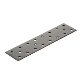 Abru Grey Steel Perforated plate (L)160mm (W)40mm (T)2mm