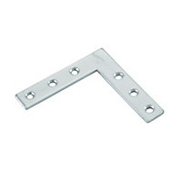 Abru Silver effect Powder-coated Steel Angle bracket (H)10mm (W)50mm (L)50mm