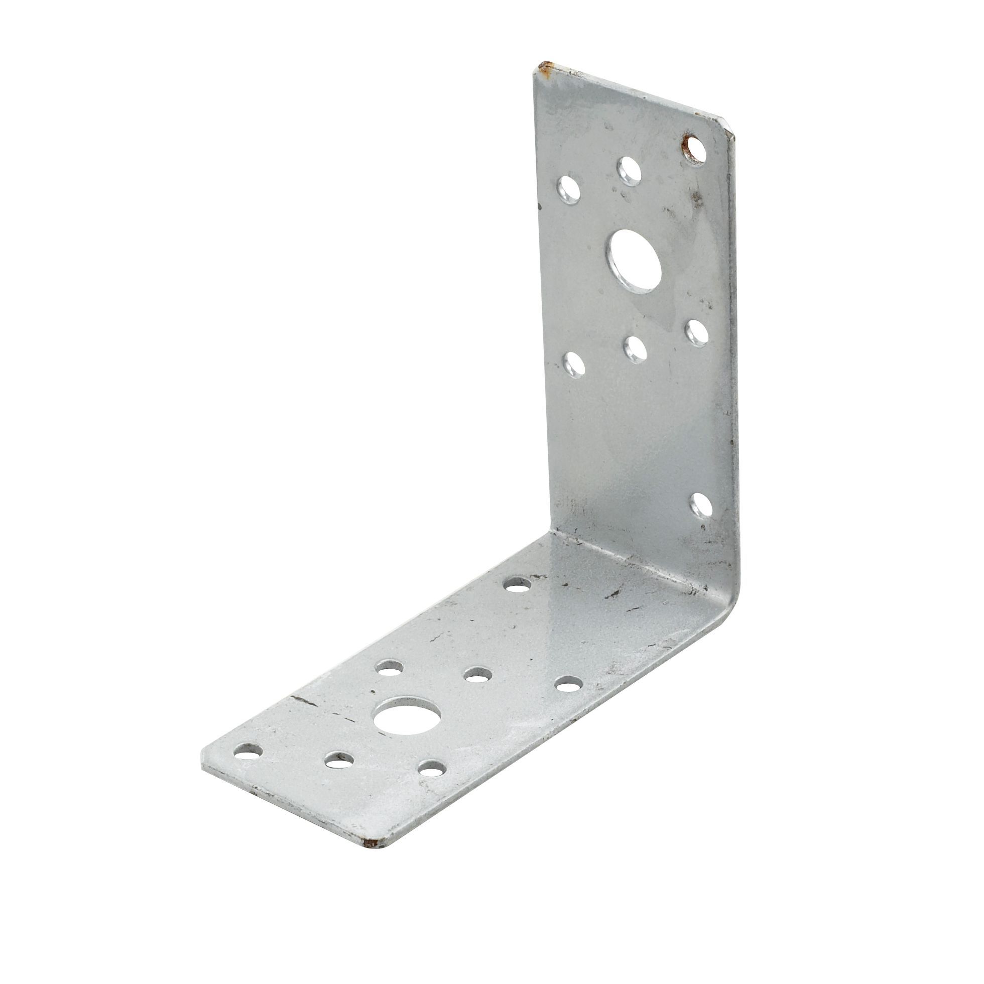 Abru Silver effect Powder-coated Steel Angle bracket (H)40mm (W)90mm (L ...