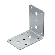 Abru Silver effect Powder-coated Steel Angle bracket (H)60mm (W)90mm (L)90mm