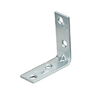 Abru Silver effect Powder-coated Steel Light duty Angle bracket (H)15mm (W)40mm (L)40mm