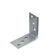 Abru Silver effect Powder-coated Steel Mini Angle bracket (H)20mm (W)40mm (L)40mm