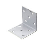 Abru Silver effect Powder-coated Steel Mini Angle bracket (H)40mm (W)40mm (L)40mm
