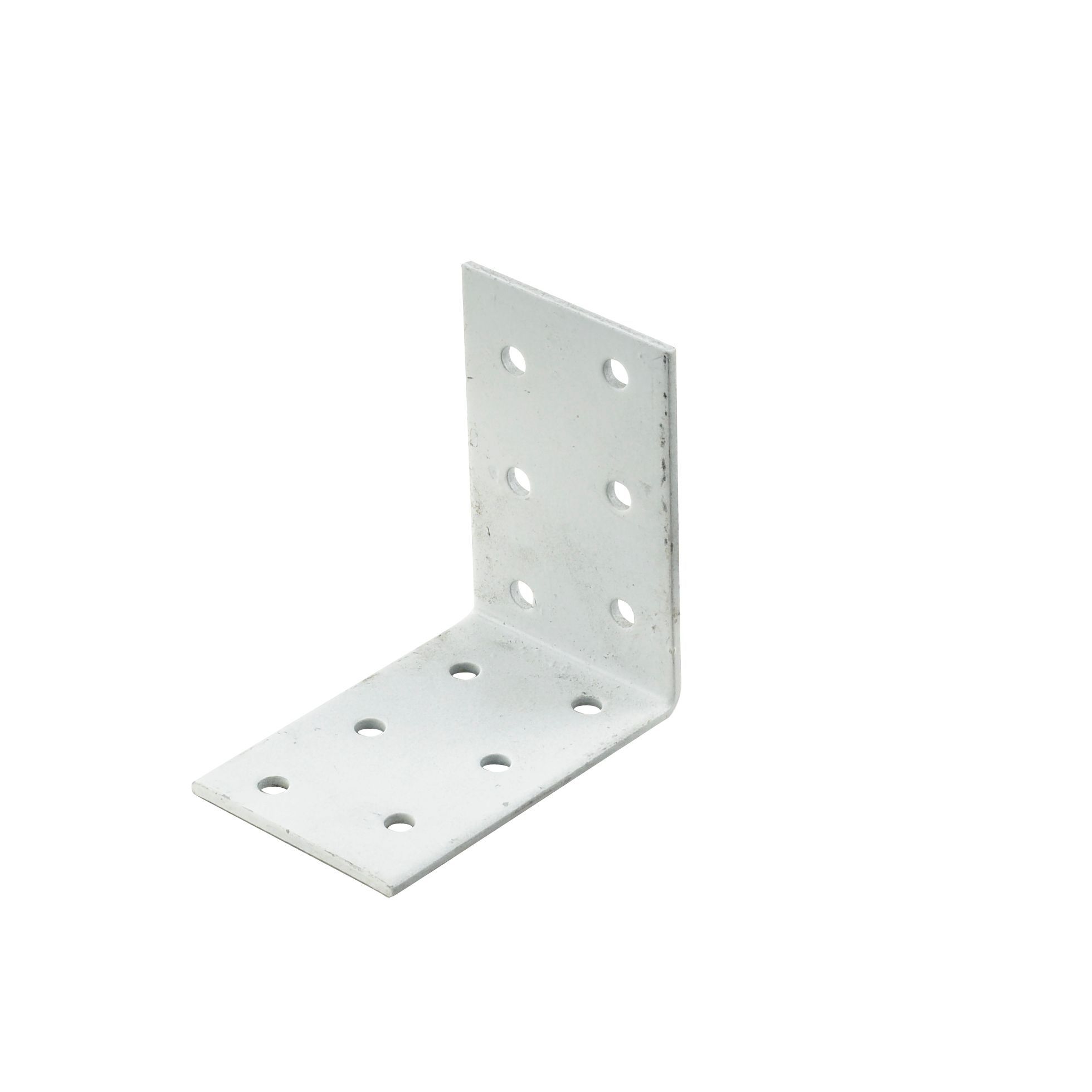 Abru Silver effect Powder-coated Steel Perforated Angle bracket (H)40mm (W)60mm (L)60mm