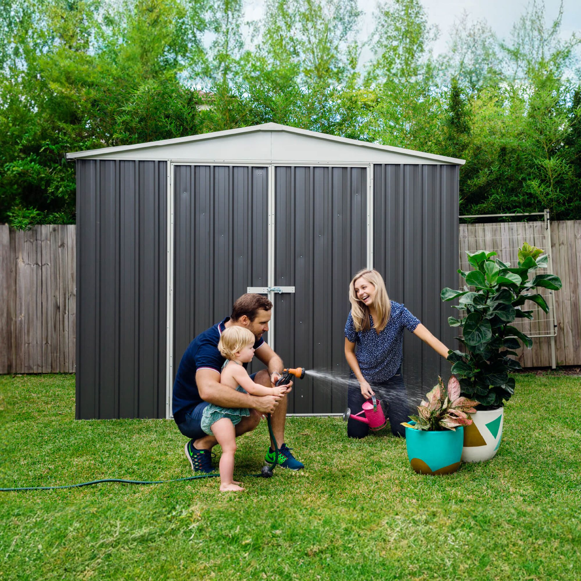 Absco Apex Grey Metal 2 door Shed (Windowless)