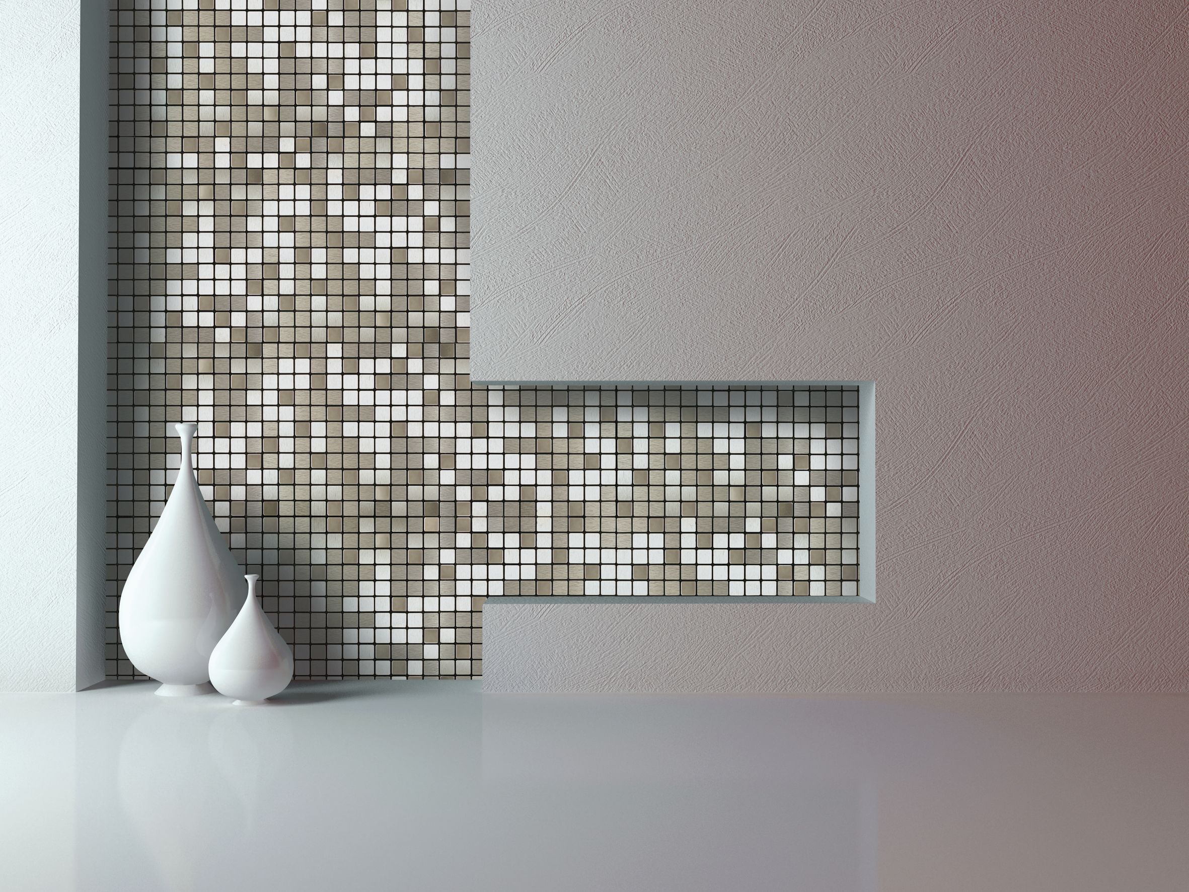 Abu dhabi Brushed Matt Square Metal Mosaic tile sheet - 3