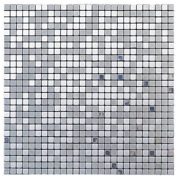 Abu Dhabi Brushed Metal Mosaic Tile, Tile Stickers Bathroom B Q