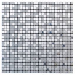 Abu dhabi Brushed Metal Mosaic tile sheet, (L)300mm (W)300mm