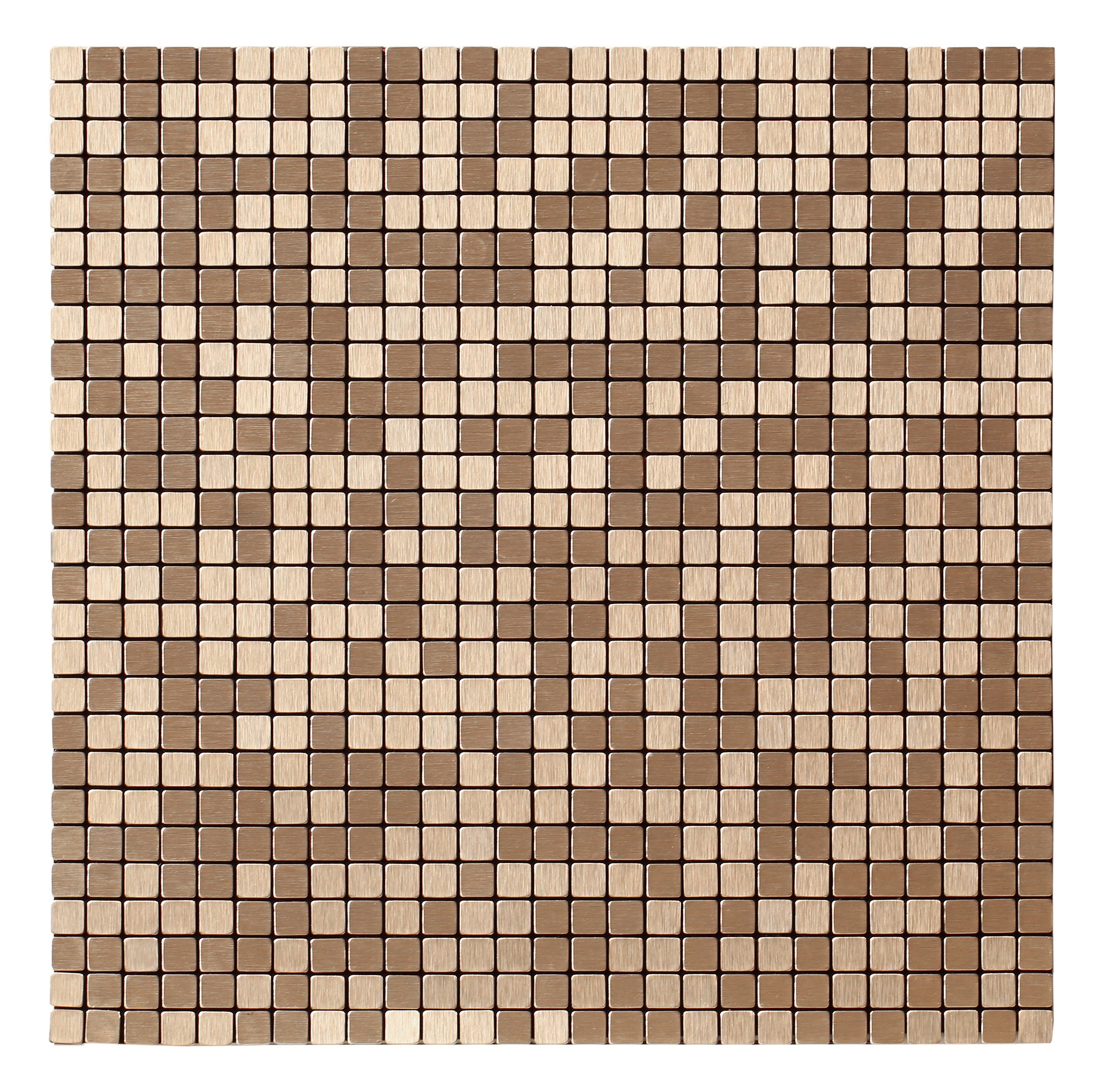 Abu dhabi Brushed bronze effect Mosaic tile sheet (L)290mmMetal