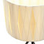 Acasia fabric Matt Charcoal & ivory Halogen Table lamp