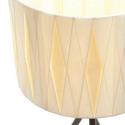 Acasia fabric Matt Charcoal & ivory Halogen Table lamp