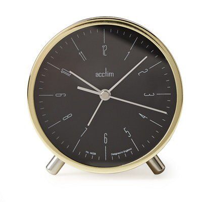 Acctim Retro Evo Gold effect Quartz Alarm clock