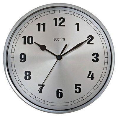 Acctim Ruben Contemporary Chrome effect Quartz Clock | DIY at B&Q