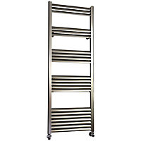 Accuro Korle Champagne 627W Electric Silver Towel warmer (H)1400mm (W)500mm
