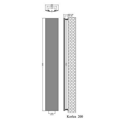 Accuro Korle Korlea Matt white Vertical Designer Radiator, (W)280mm x (H)2000mm