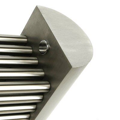 Accuro Korle Millennium Stainless steel Horizontal Designer Radiator, (W)1170mm x (H)500mm