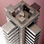 Accuro Korle Totem Stainless steel Vertical Designer Radiator, (W)270mm x (H)1325mm