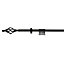 Acer Gloss Black Extendable Curtain pole, (L)1200mm-2100mm