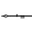 Acer Gloss Black Extendable Curtain pole, (L)1700mm-3000mm