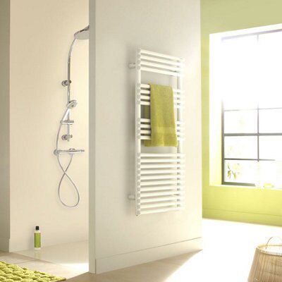 Acova Cala 378W Electric White Towel warmer (H)721mm (W)500mm