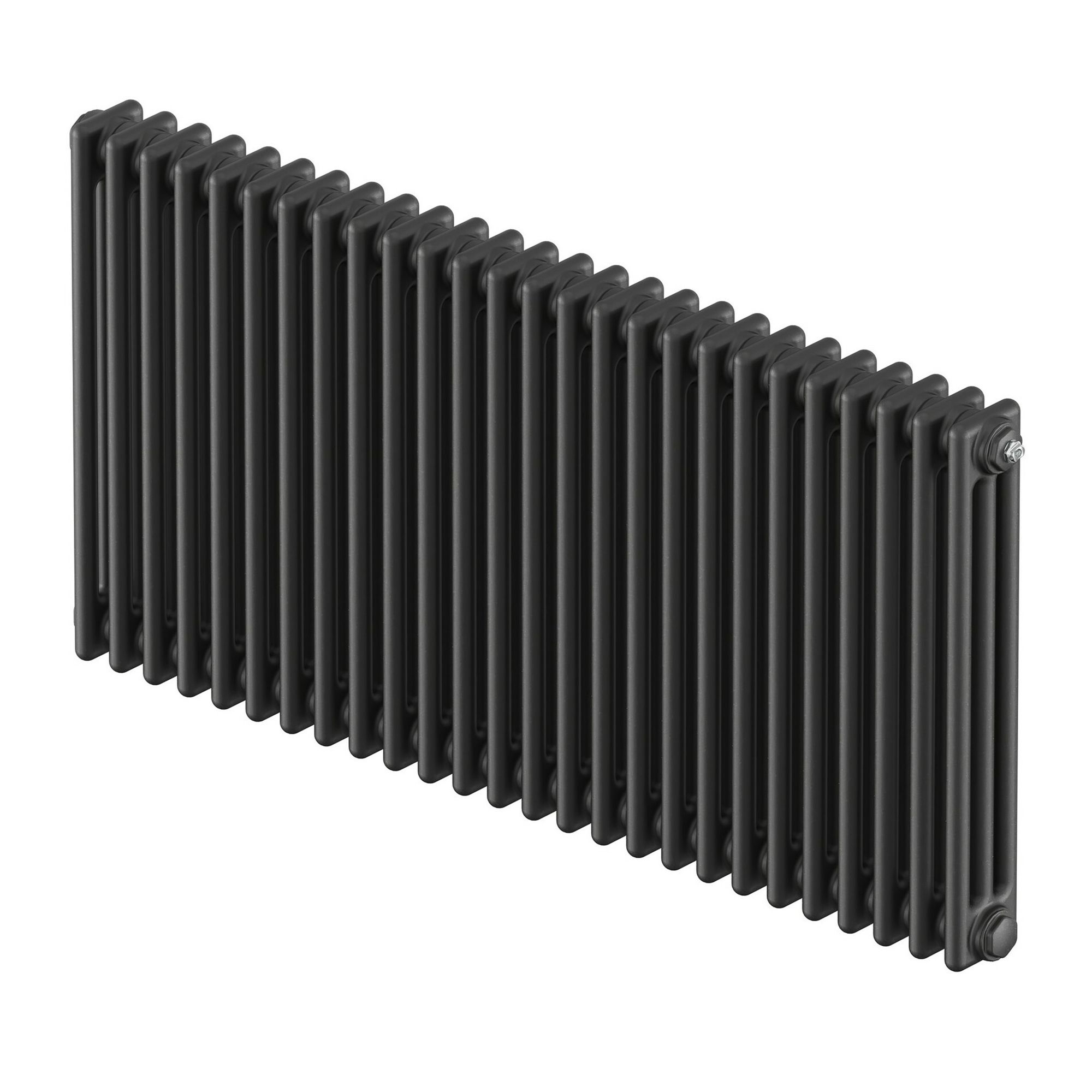 Acova Classic Anthracite 3 Column Radiator, (W)1226mm x (H)600mm