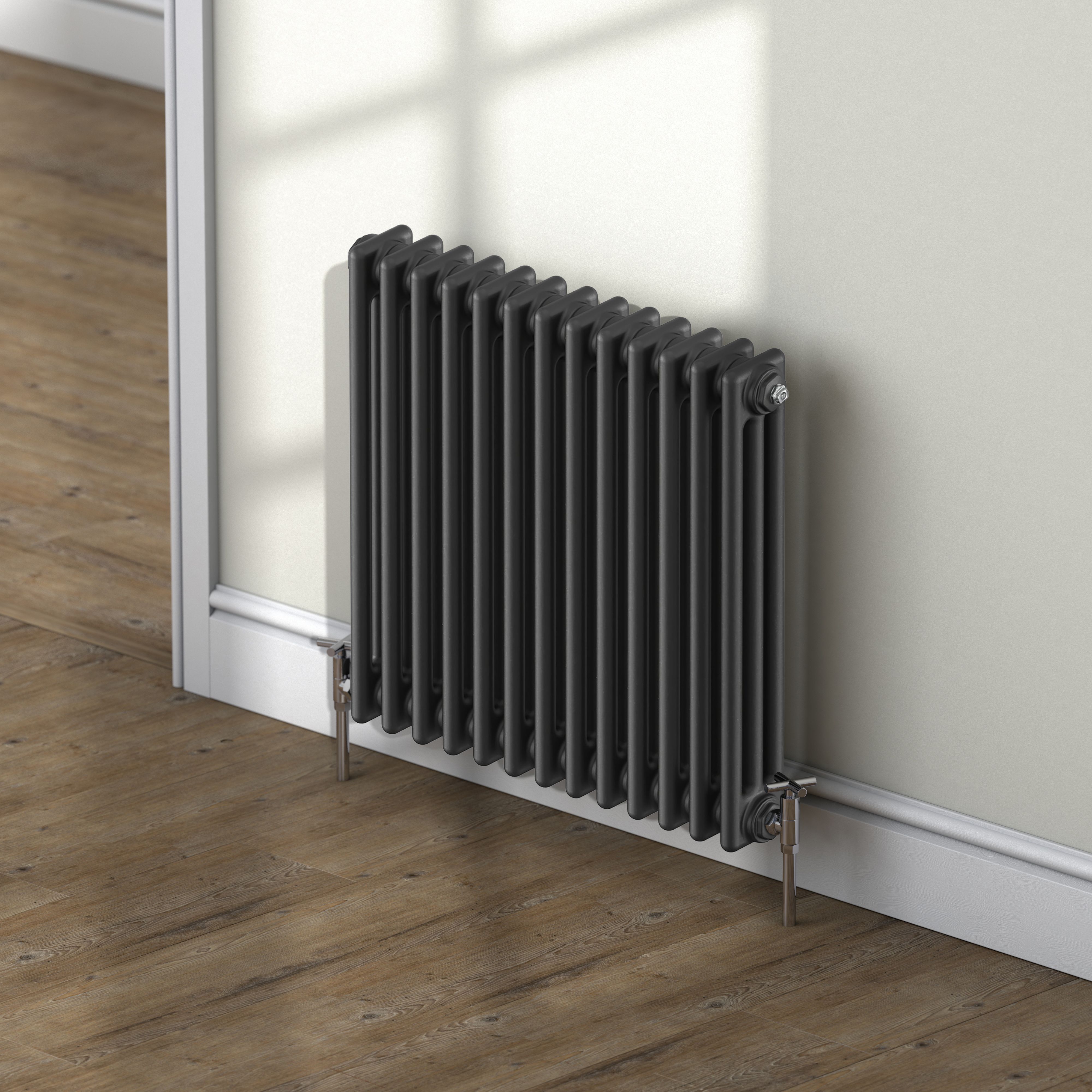 Acova Classic Anthracite 3 Column Radiator, (W)628mm x (H)600mm