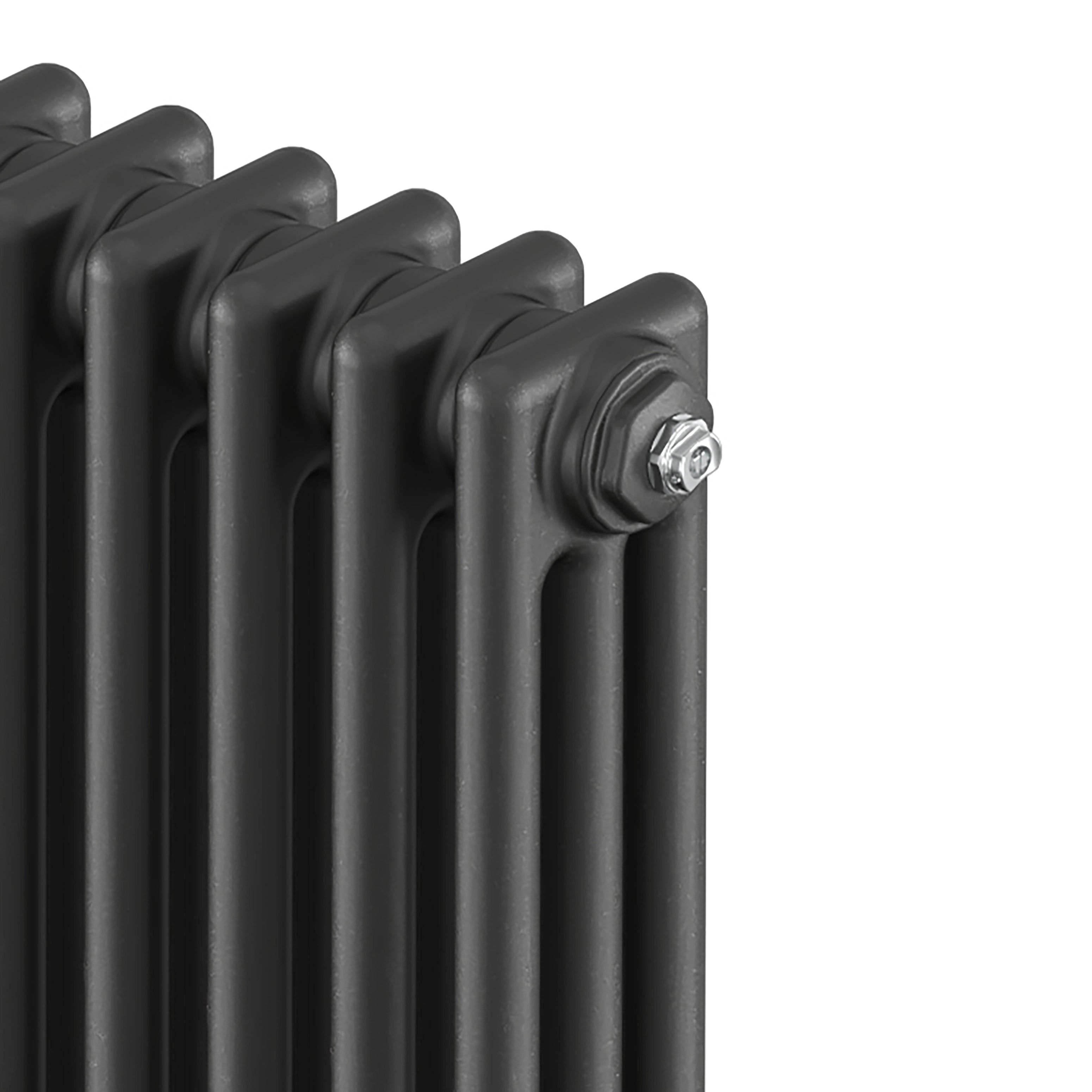 Acova Classic Anthracite 3 Column Radiator, (W)628mm x (H)600mm