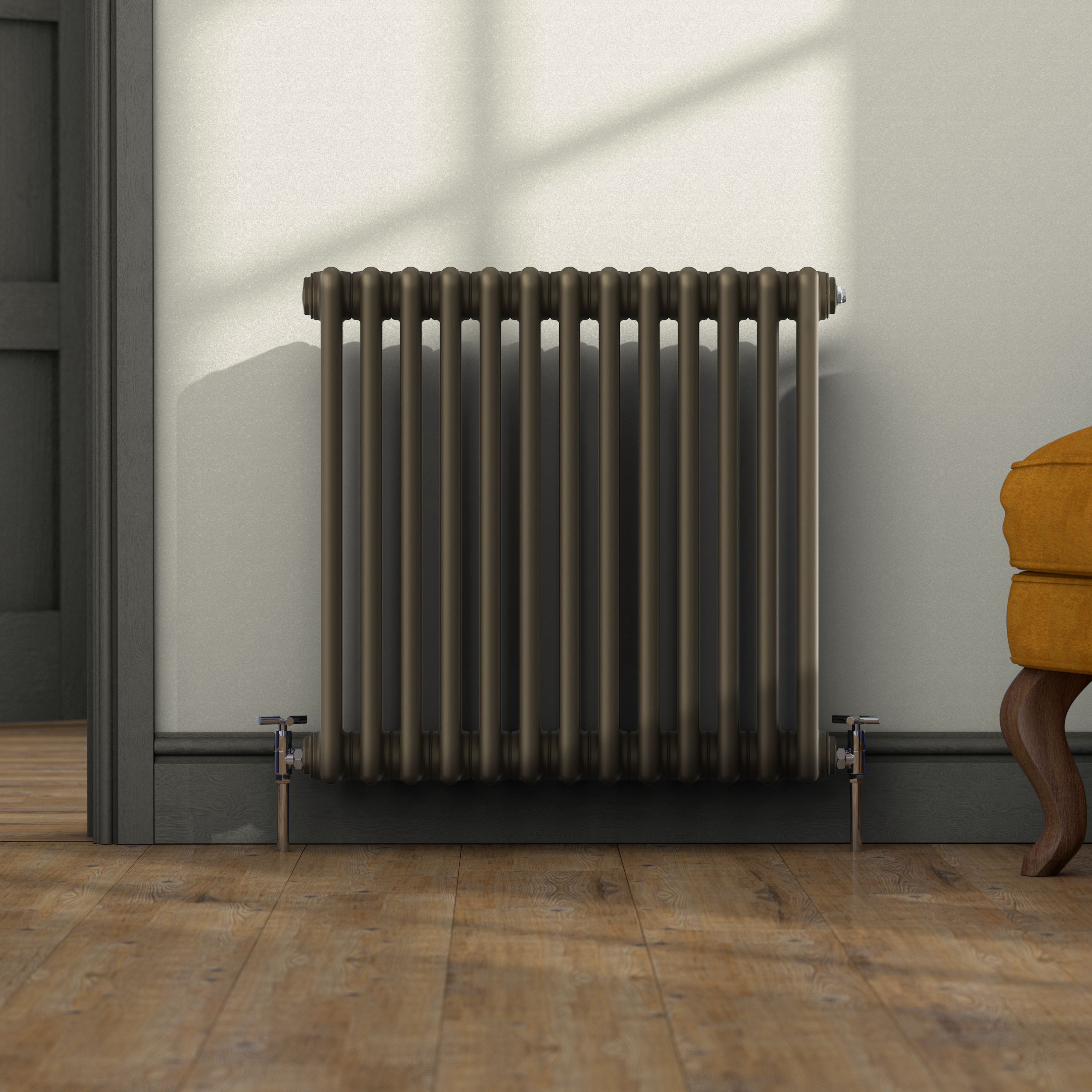 Acova Classic Bronze effect 3 Column Radiator, (W)628mm x (H)600mm