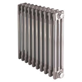 Acova Raw metal 3 Column Radiator, (W)628mm x (H)600mm