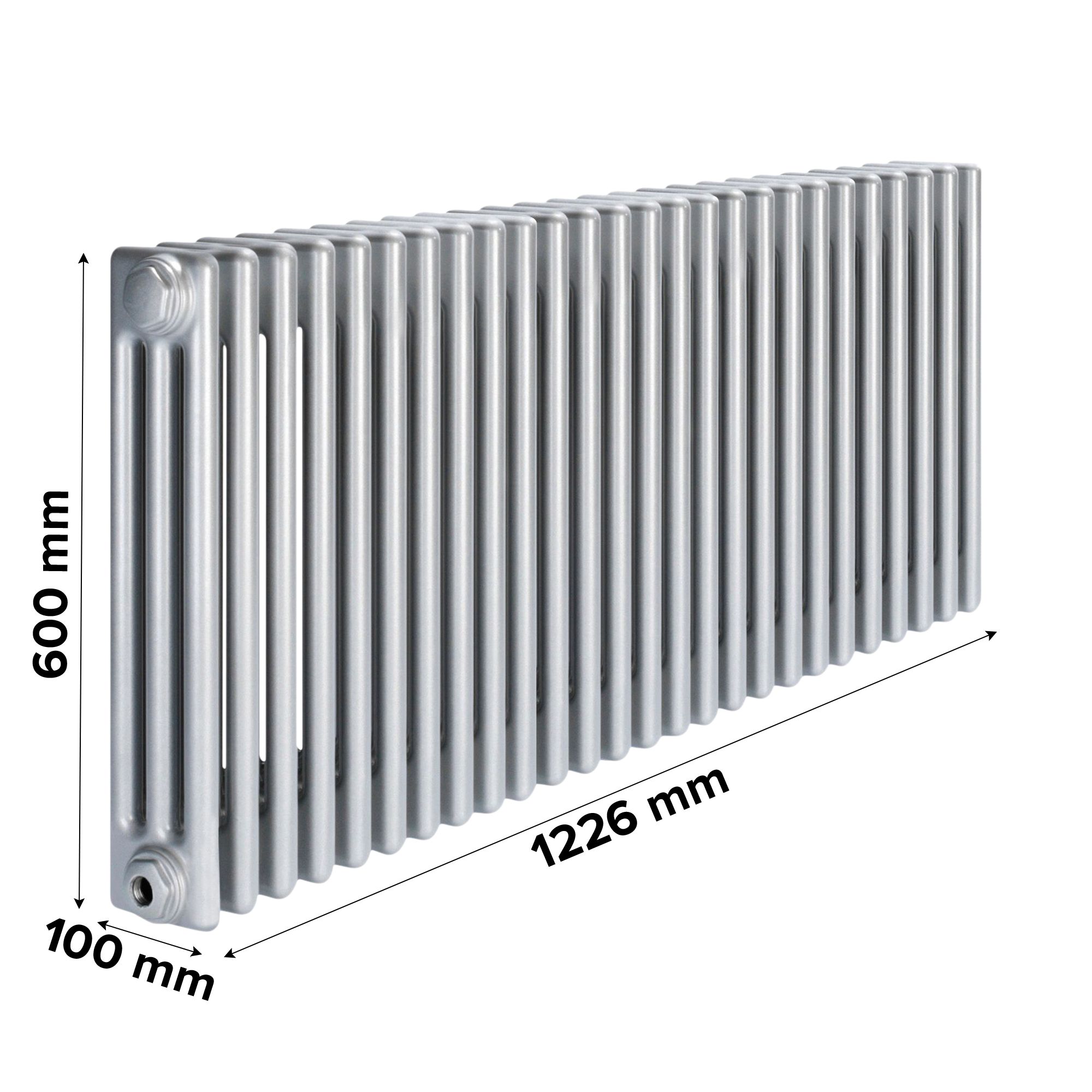 Acova Silver 3 Column Radiator, (W)1226mm x (H)600mm