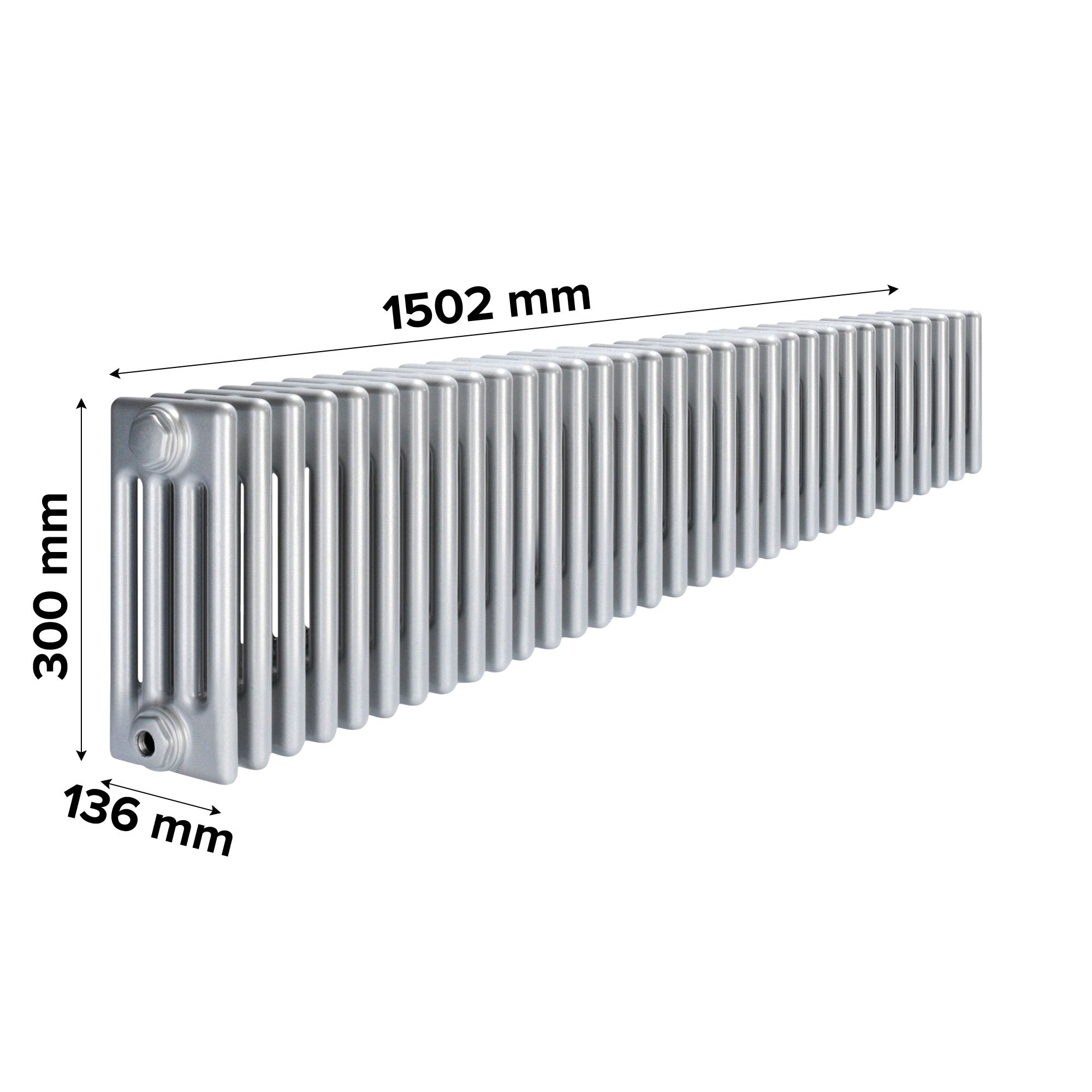 Acova Silver 4 Column Radiator, (W)1502mm x (H)300mm