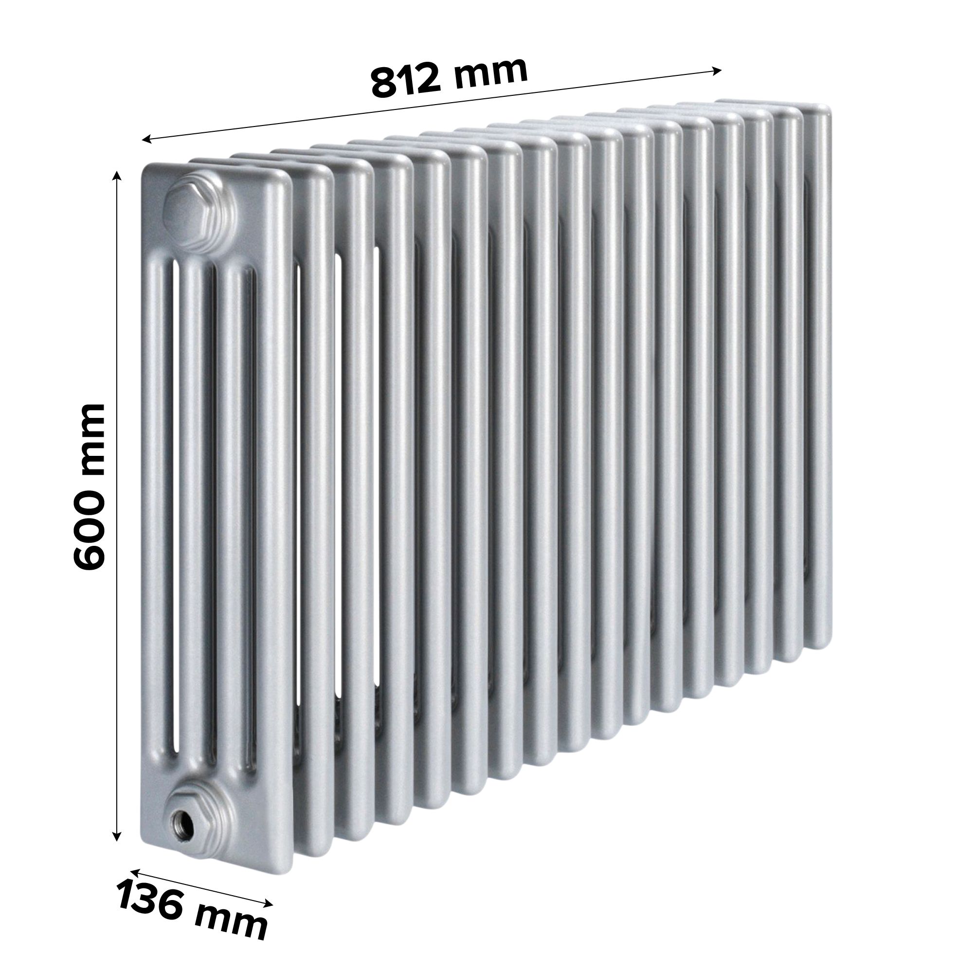 Acova Silver 4 Column Radiator, (W)812mm x (H)600mm