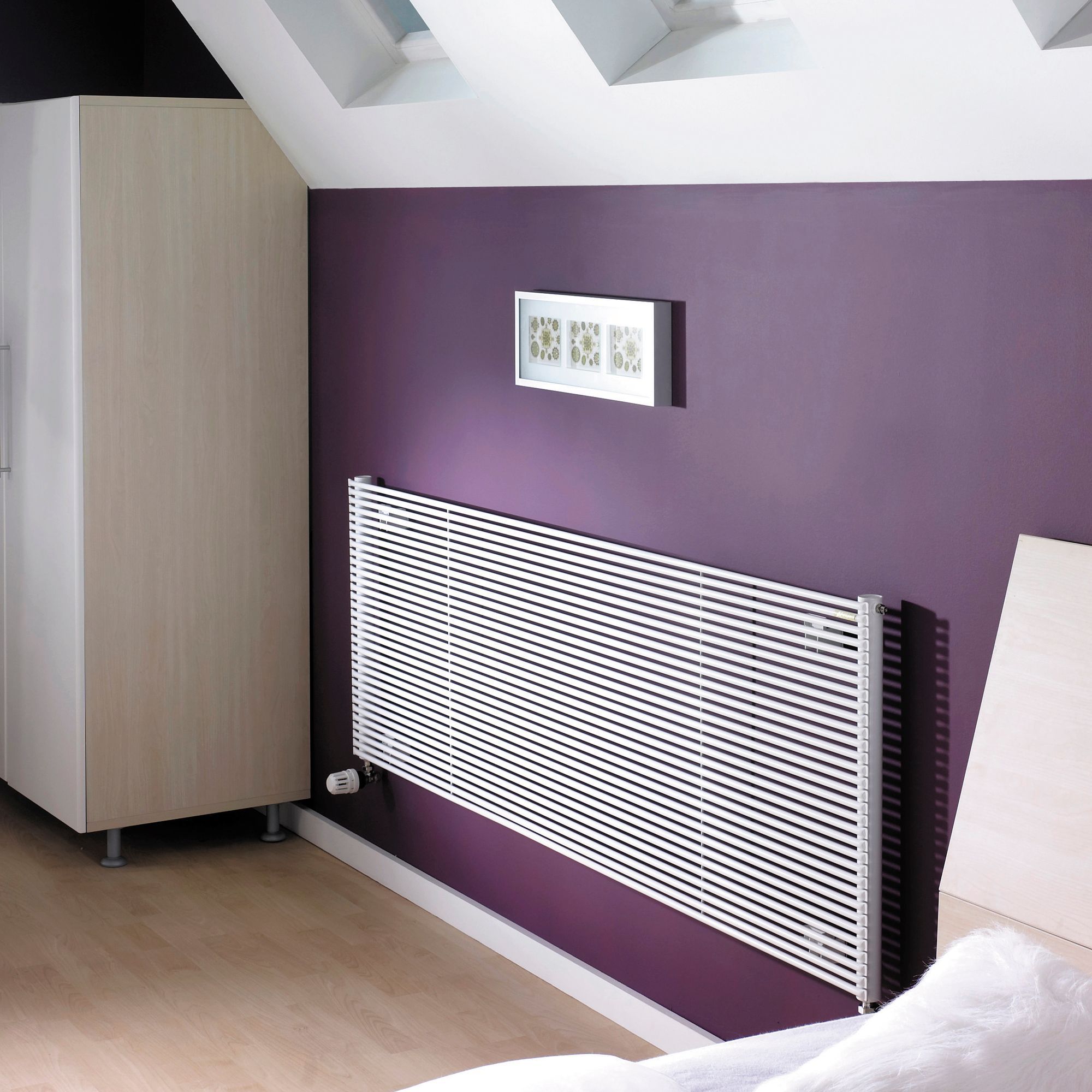Acova Striane White Horizontal Designer Radiator, (W)1200mm x (H)608mm