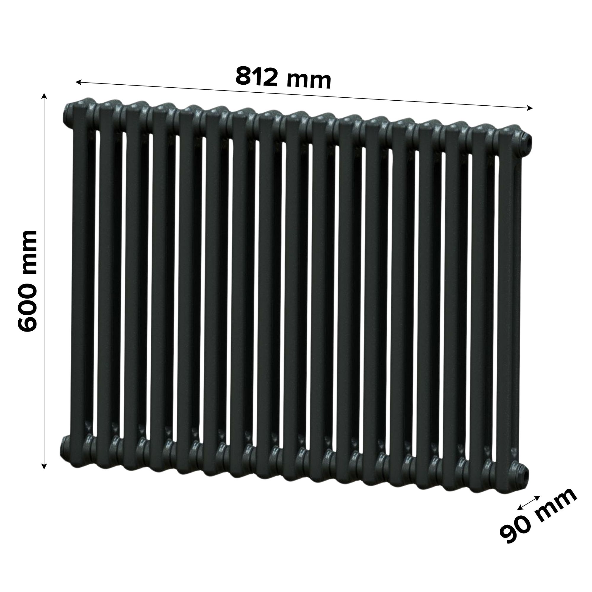 Acova Volcanic 2 Column Radiator, (W)812mm x (H)600mm