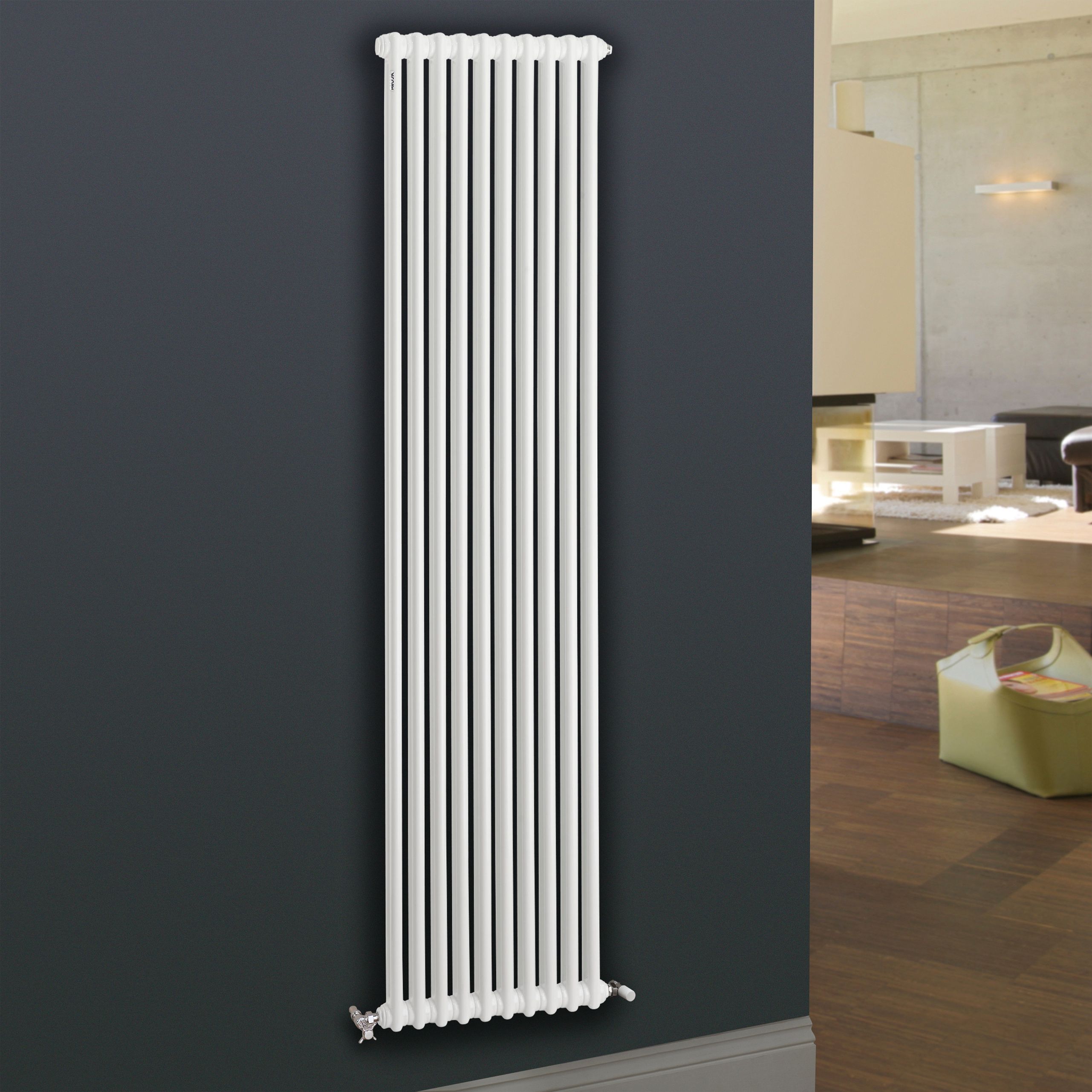 Acova White 2 Column Radiator, (W)398mm x (H)2000mm