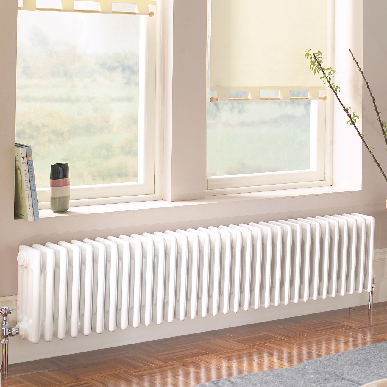 Acova White 4 Column Radiator, (W)1042mm x (H)300mm