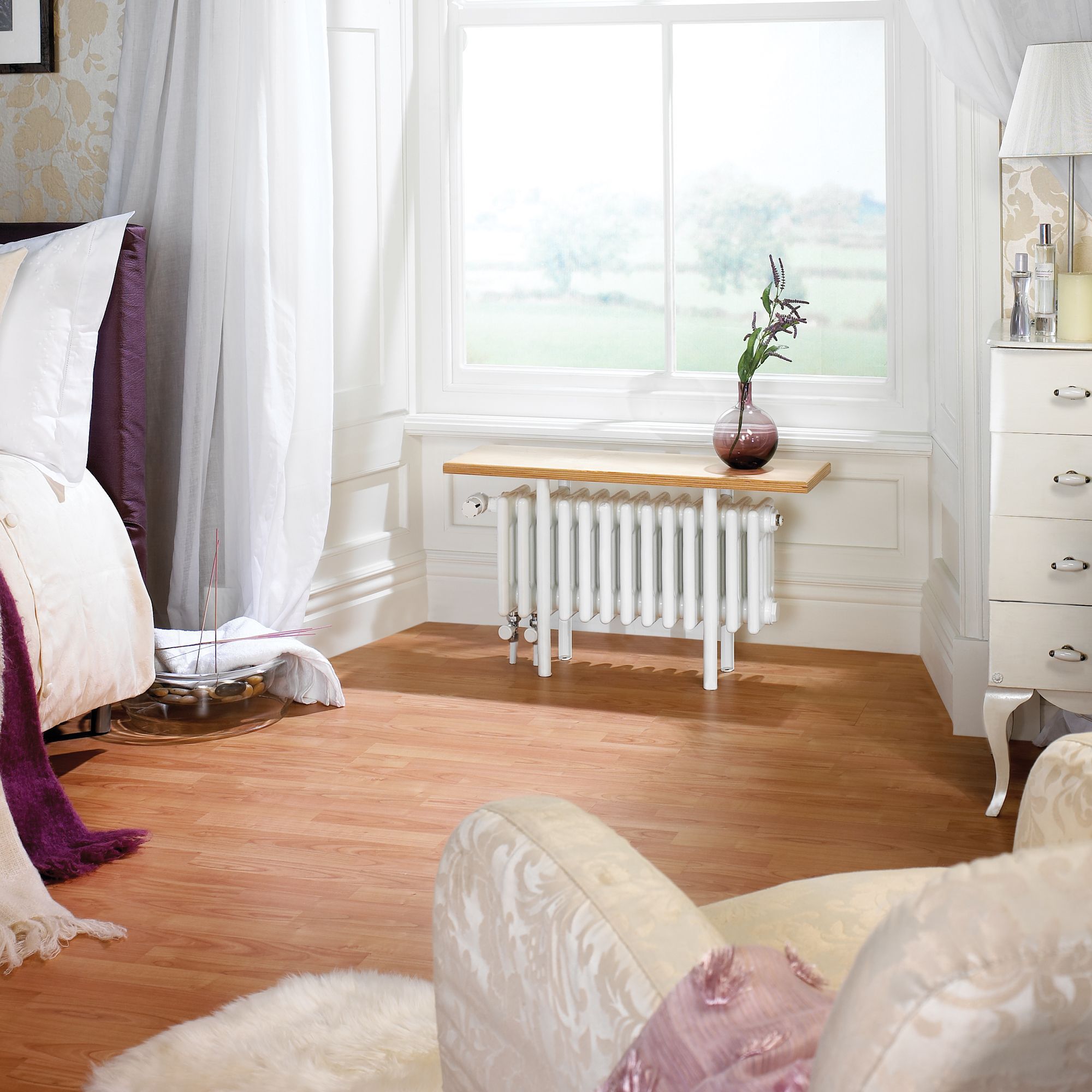 Acova White 4 Column Radiator, (W)800mm x (H)455mm