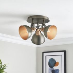 Acrobat Matt Pewter 3 Light Spotlight