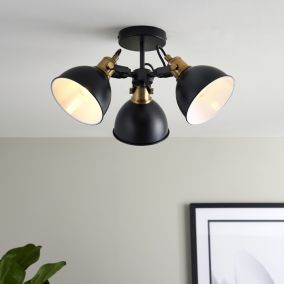 Acrobat Steel Black 3 Lamp LED Ceiling light