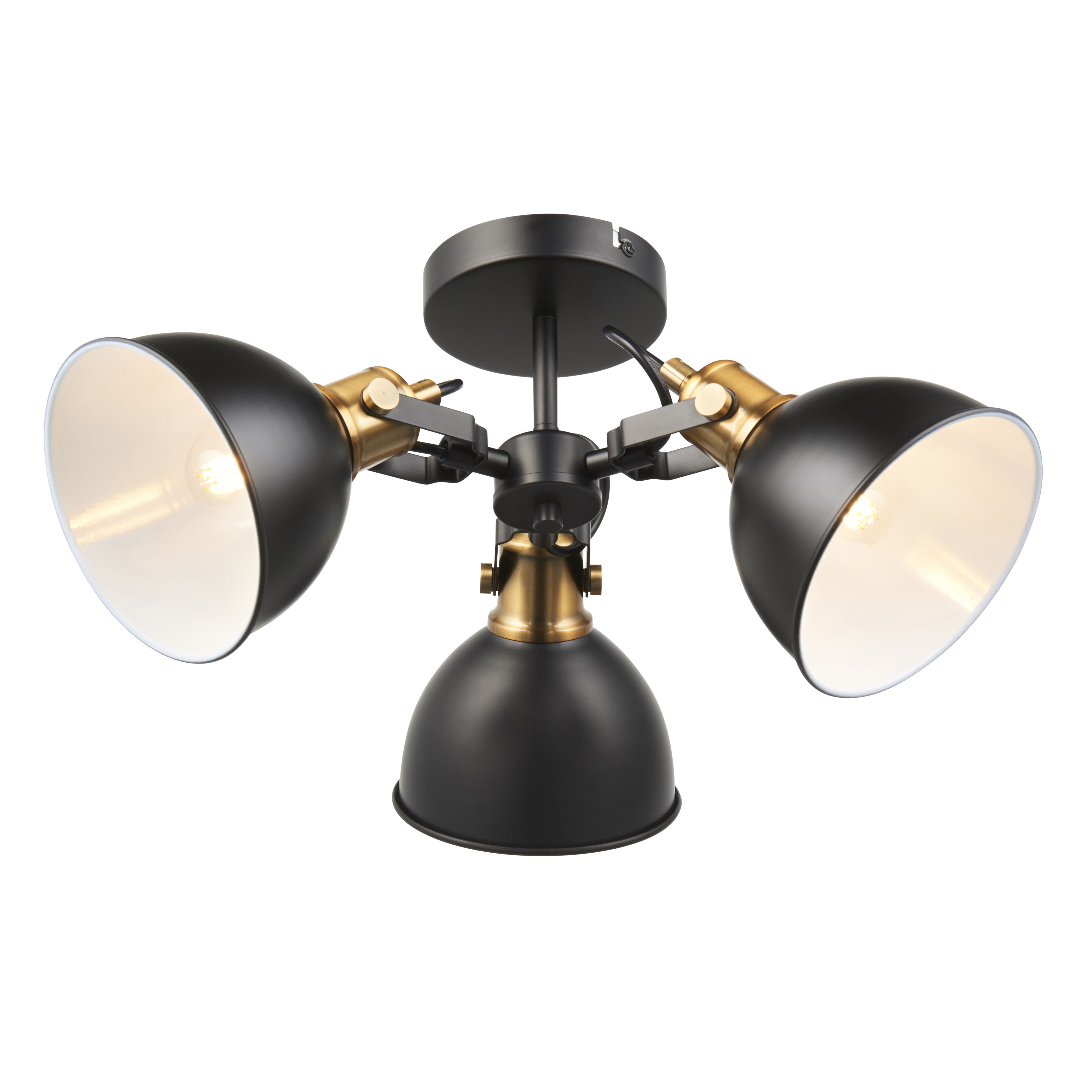 Acrobat Steel Black 3 Lamp LED Ceiling light