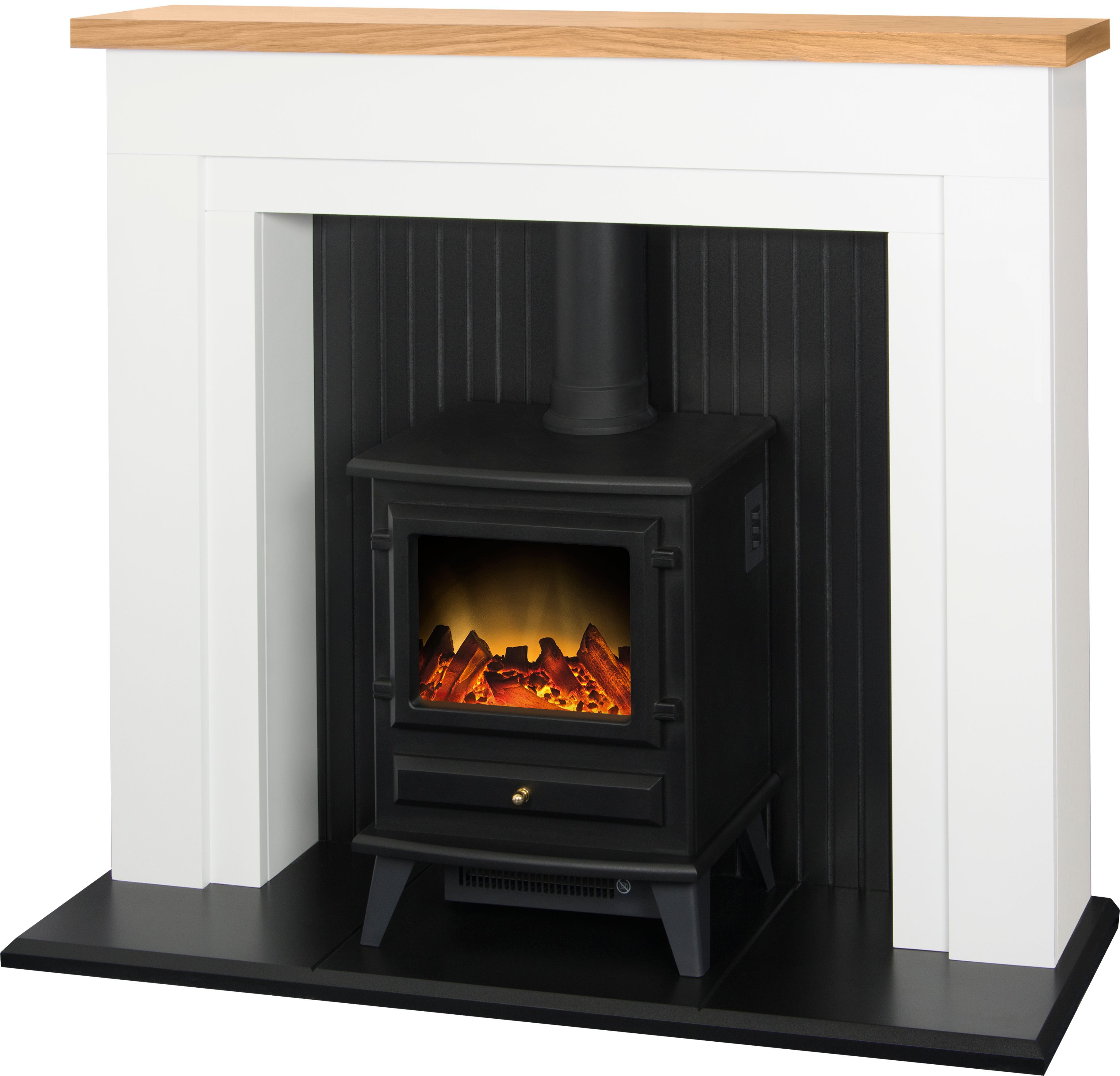 Adam Black & white Freestanding Electric Stove suite