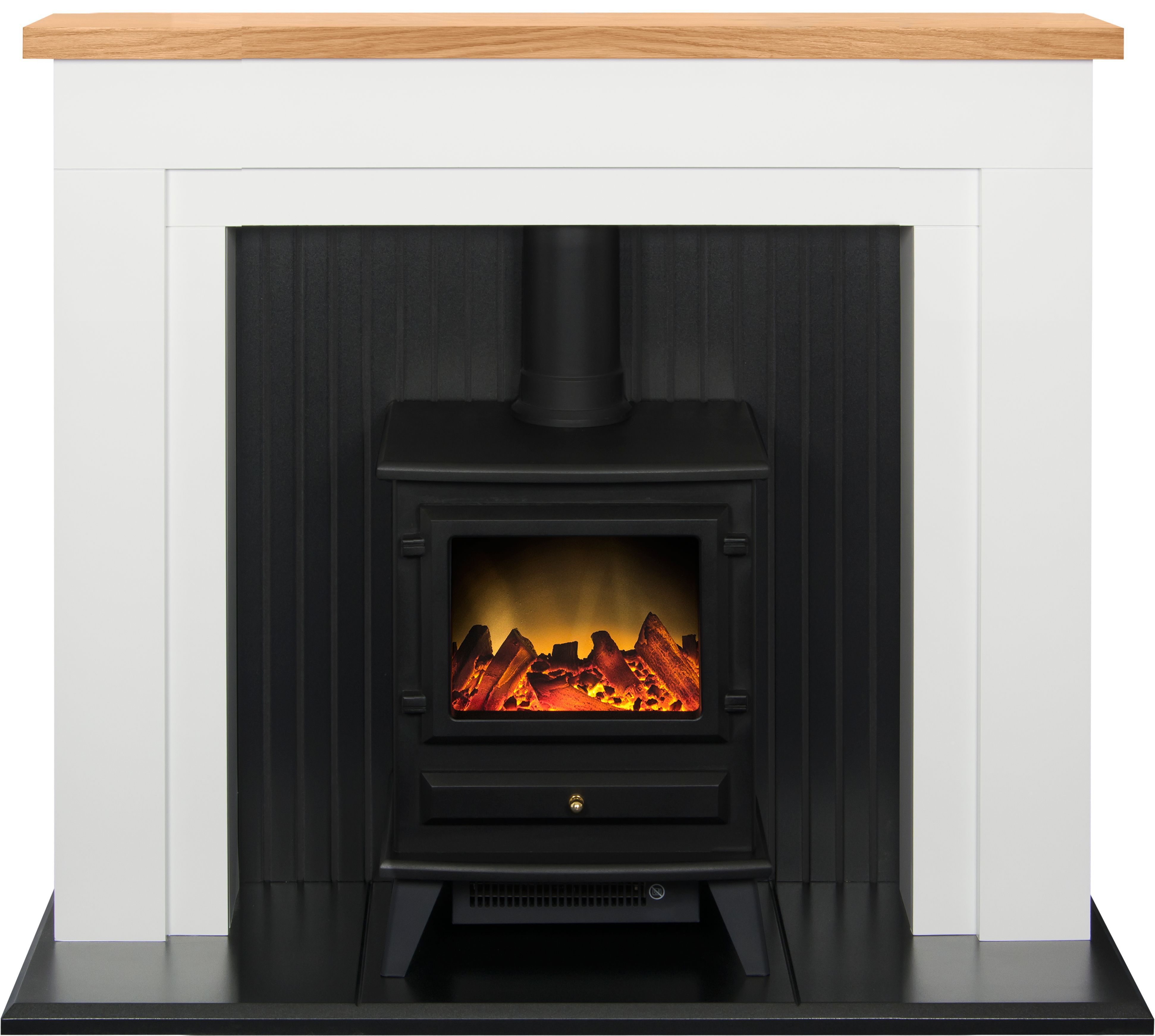 Adam Black & white Freestanding Electric Stove suite